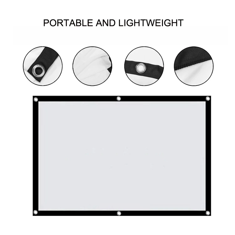 MESEVEN 60-100 Inch 4:3 Outdoor Simple Portable Screen Travel Front &amp Rear Projection White No-crease | Электроника