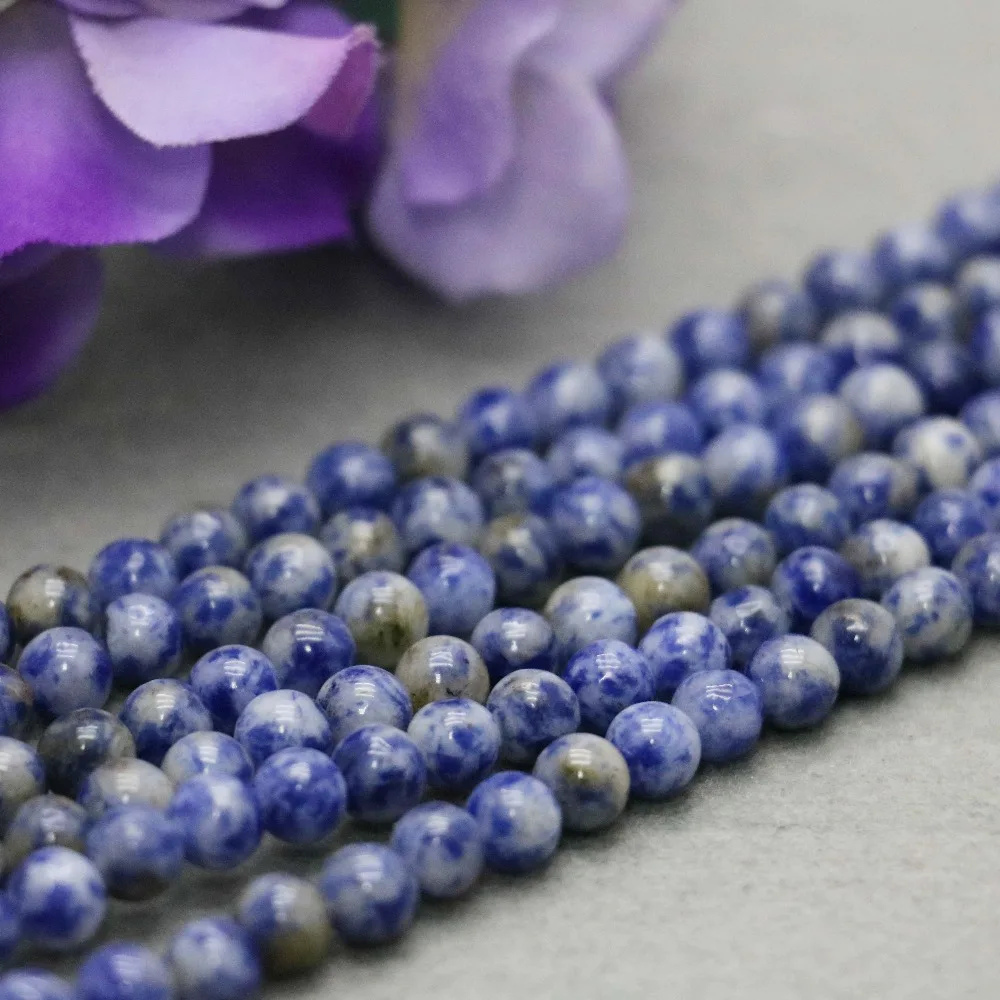 6 мм Натуральные Синие Бусины в форме пятен камень свободные аксессуары для
