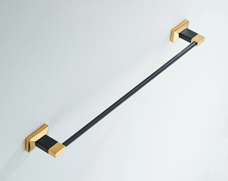 Черный держатель для полотенец 60 см Одноместный рельс антикварные медные