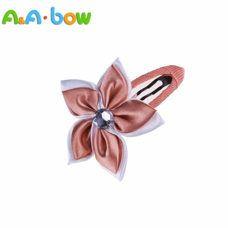 

2pcs/Pack 10colors Baby Girls hairpins Five Leaf flower hair clip headband Hair accessories wholesale Factory direct sales