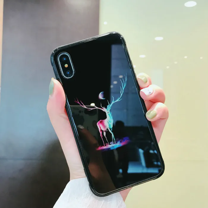 Marvel Человек-паук Бэтмен световой Стекло чехол для iPhone XR XS MAX 7 6 8 плюс Черная пантера Железный человек чехол телефона для iPhone X 10