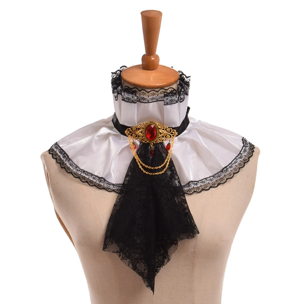 

Renaissance Jabot False Collar Vampire Style Steampunk Lady Goth Victorian Detachable Collar