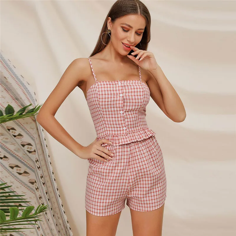 Новинка Лидер продаж летний комплект из 2 предметов женский сексуальный топ без