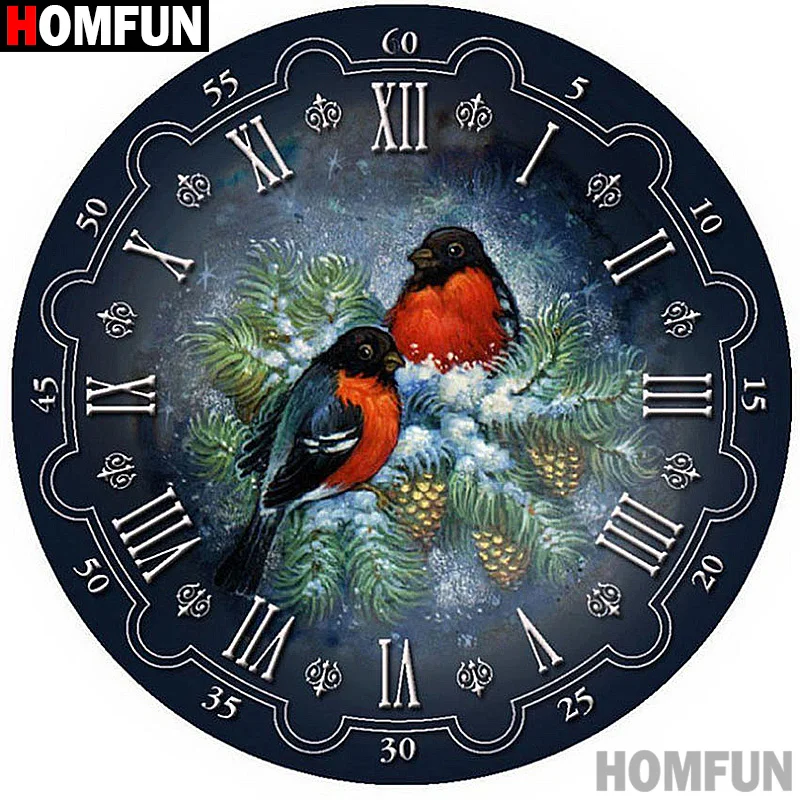 

HOMFUN Full Square/Round Drill 5D DIY Diamond Painting "Bird clock" Embroidery Cross Stitch 5D Home Decor A07331