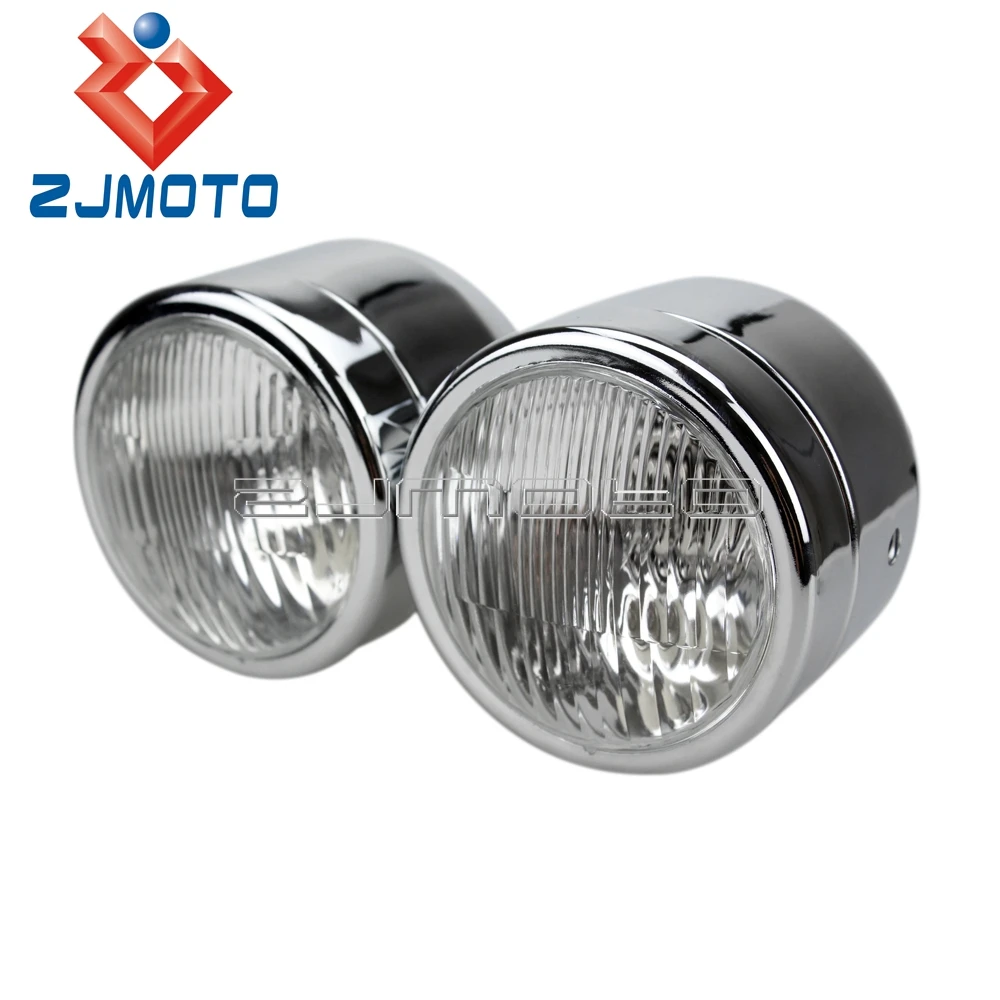 ZJMOTO высококачественный хромированный мотоцикл H4 12 В двойная фара для мотоцикла