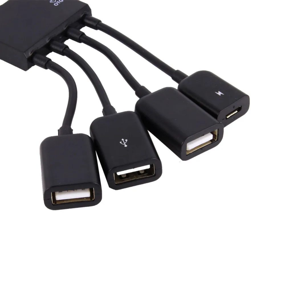 100 шт./партия * micro usb OTG Кабель концентратор разъем сплиттер 4 порта Micro USB зарядное