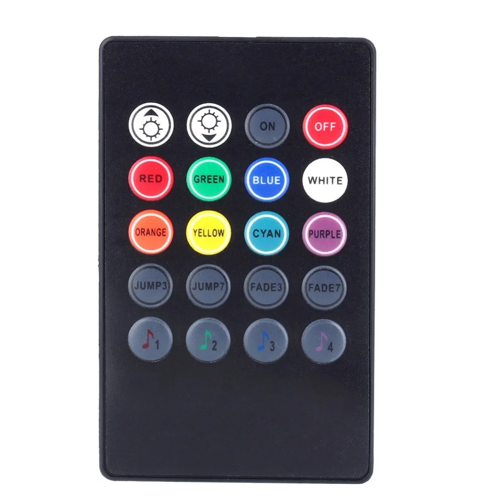 4 шт., 12 В, 7 цветов, автомобильный RGB светодиодный светильник, Светодиодная лента, светильник s, декоративная атмосферная лампа, автомобильный интерьерный светильник с пультом дистанционного управления