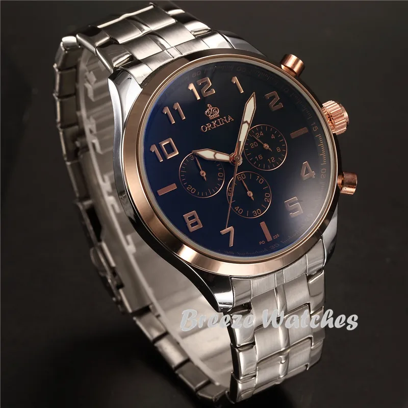 

MG. ORKINA Rose Gold 30 Minutes Chronograph And 24 Hours Display Quartz Wristwatch Orologio Uomo Sport Luxury Watch
