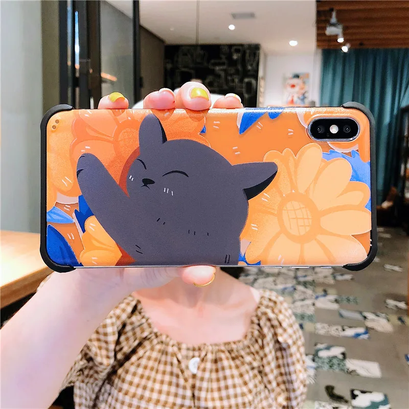 Чехол для iphone X XS Max XR 7 8 Plus высококачественое прозрачное жесткое ПК с милым