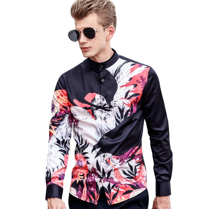 Рубашка FanZhuan мужская с длинным рукавом модная повседневная облегающая блуза