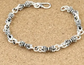 

couple bracelet 925 sterling silver bracelet womens bracelets men's bracelets silver chain 7mm 20cm 15g