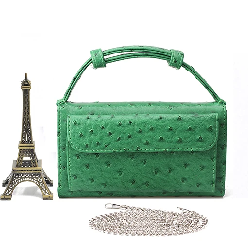 Ostrich Leaf Green XMESSUN Bolsa Feminina, женская сумка из натуральной кожи, женская модная сумка на плечо, роскошные дизайнерские сумки-мессенджеры из кожи питона - Цвет: Ostrich Leaf Green