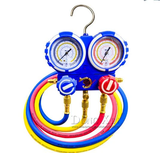 VMG-2-R410A Manilfold Pressure Gauge With hand-crarry plastic case R410A CE Approved 3 pcs charging hoses | Инструменты