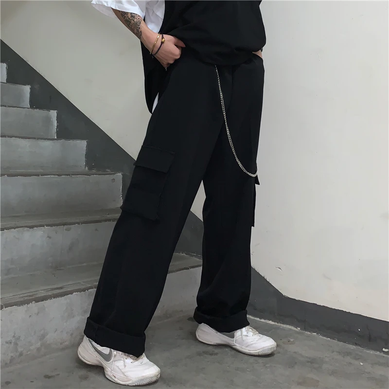 Спортивные штаны Harajuku стрейч брюки уличные модные широкие брюки уличные Большие размеры одежда футболка пальто Обычная трикотажная футболка Размер vero