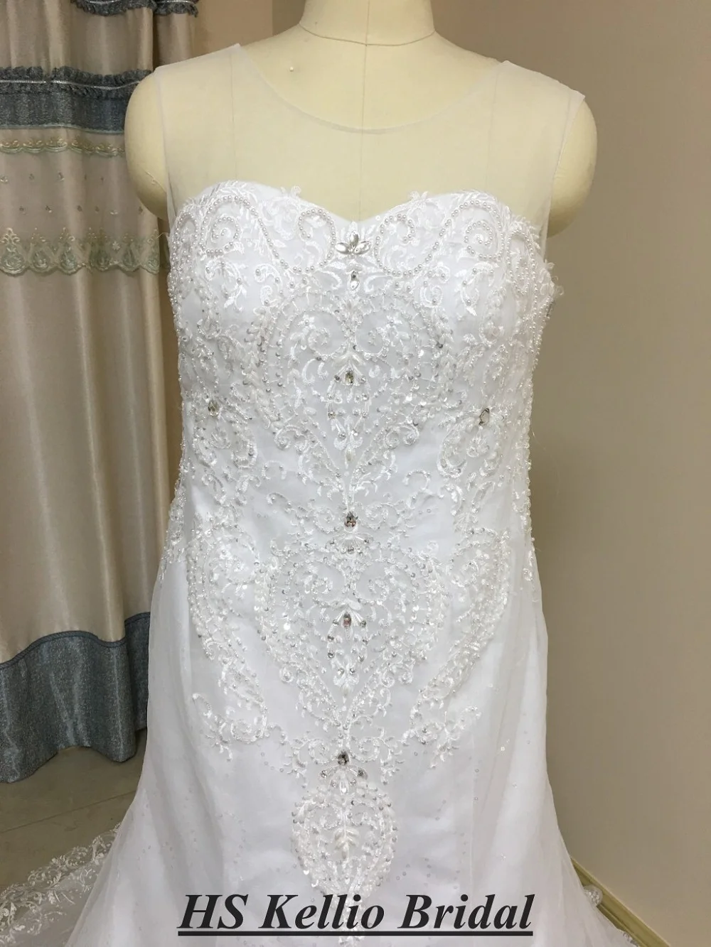 

Custom Made Sweetheart Mermaid Wedding Dress Tail With Beaded Top Vestido De Novias HS kellio