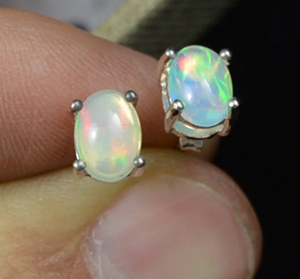 Lovegem подлинный Эфиопский Опал серьги 925 пробы серебро, AE2421