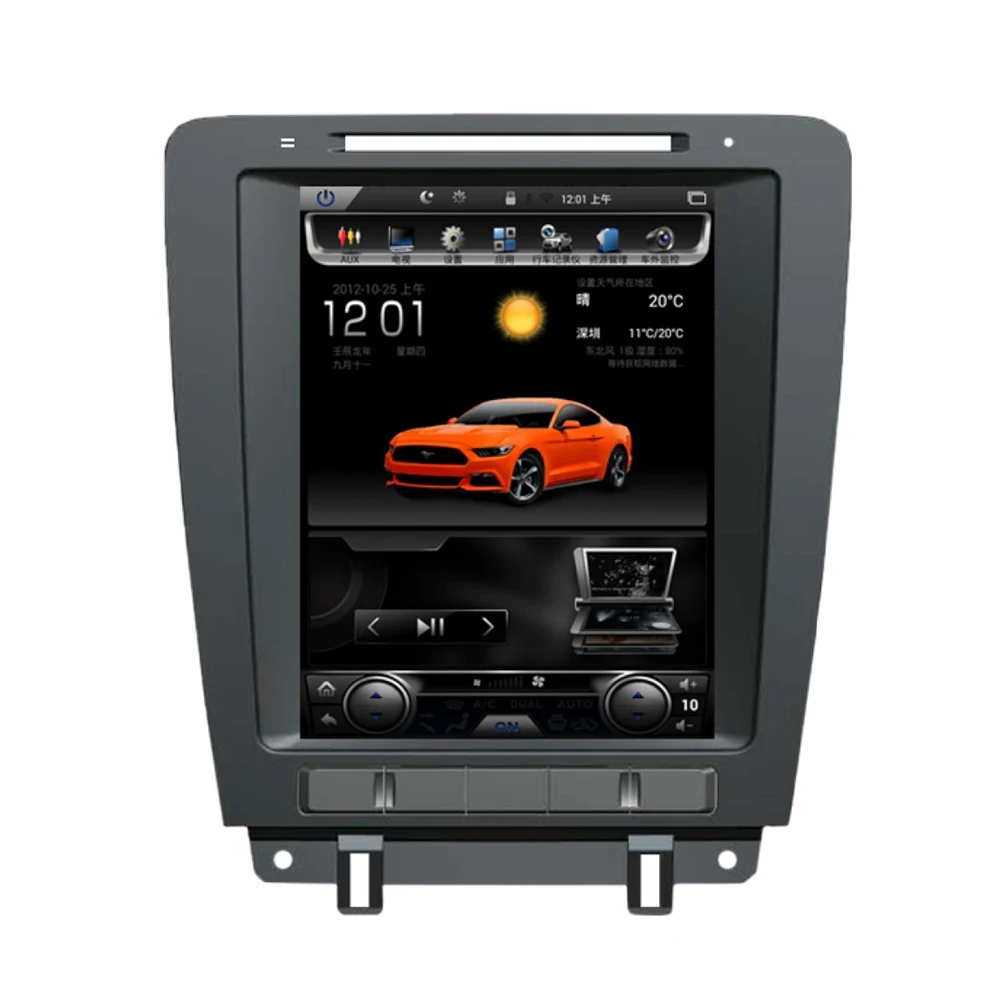 KiriNavi вертикальный экран Tesla стиль 10,4 дюймов Android 7,1 автомобильный dvd-плеер для Ford Mustang радио Gps навигация 2010