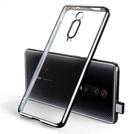 Прозрачный чехол xiaomi Red mi k20 Pro с блестками, задняя крышка из ТПУ для Red mi k20 xiaomi mi 9 t, мягкий глянцевый тонкий защитный чехол - Цвет: Black