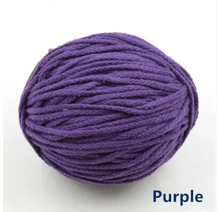 Purple as photo 5 метров длина Красочные восемь нитей Хлопок Веревка ремесло Домашний Декор струны витой шнур 5 мм для ручной работы DIY Швейные аксессуары - Цвет: Purple as photo