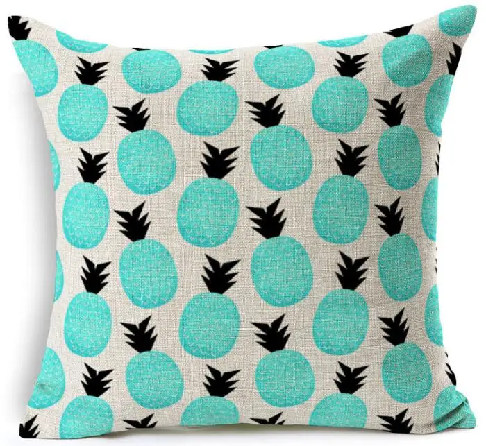 Pineapple Cushion Cover Ananas Printed Linen Pillow Home Decoration Car Sofa Decorative Pillowcase Almofadas 45x45cm | Дом и сад