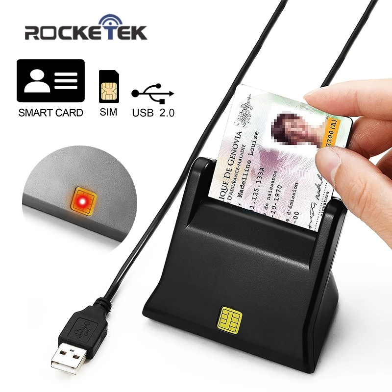 Rocketek USB 2 0 считыватель смарт карт cac ID банковские карты sim cloner разъем кардридер