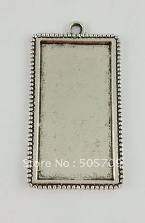 10 шт. заготовки для прямоугольной Подвески 48x25 мм A12332|pendant setting|blank settingsilver pendant blanks |