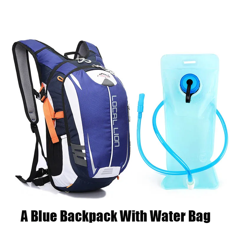 Green with Backpack Местный лев 18л водонепроницаемый рюкзак для скалолазания, Рюкзаки Для Путешествий, Походов, спортивные рюкзаки для бега, 2л гидратация, сумки для воды, 4 цвета - Цвет: Green with Backpack