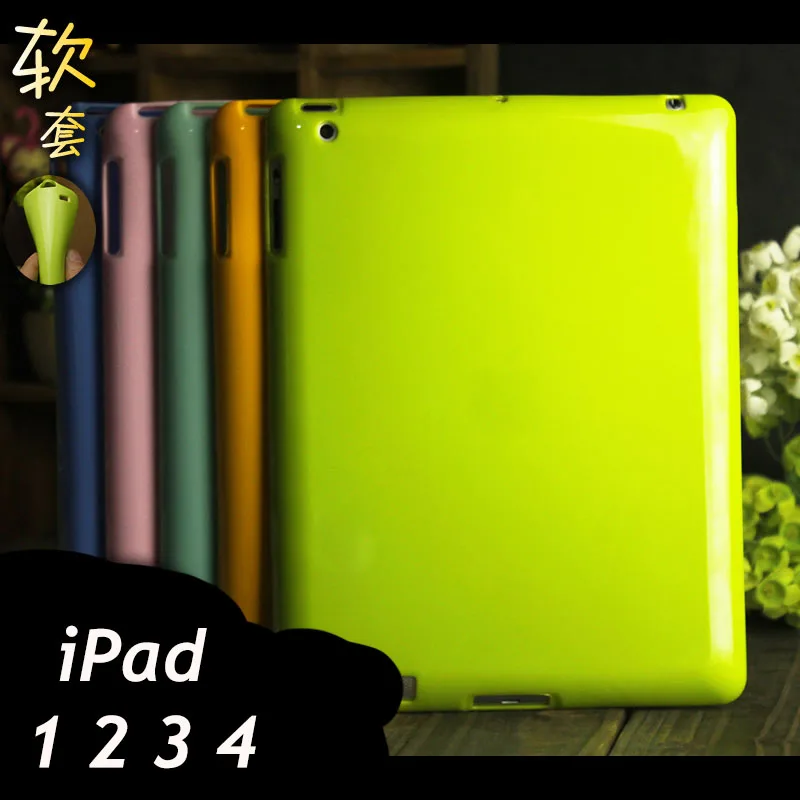 Для apple i pad 1 2 3 4 Мягкий чехол 9 7 дюймов сплошной цвет Силиконовый ТПУ