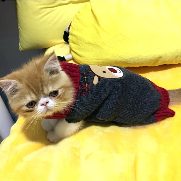 Новогодняя Рождественская одежда для домашних животных Свитера кошек