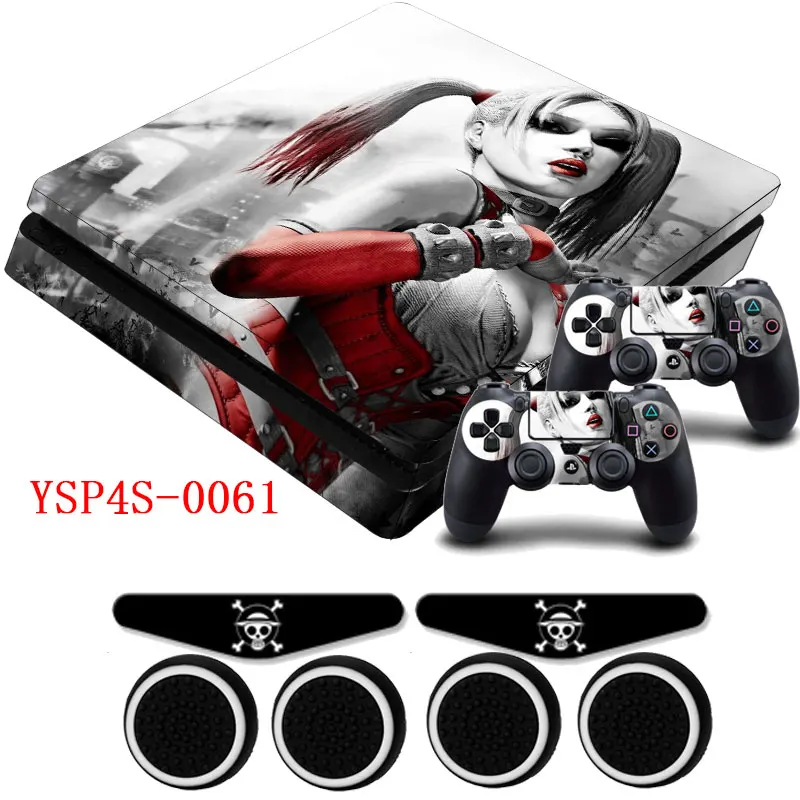 PS4 тонкий кожи Харли Квинн девушка винил Стикеры этикета и 2 геймпад Skins + 2x