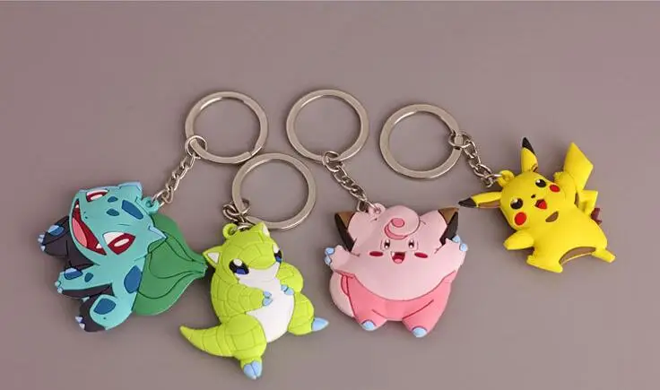 Брелоки для ключей Pokemon go, милые детские брелоки для подарков на день рождения