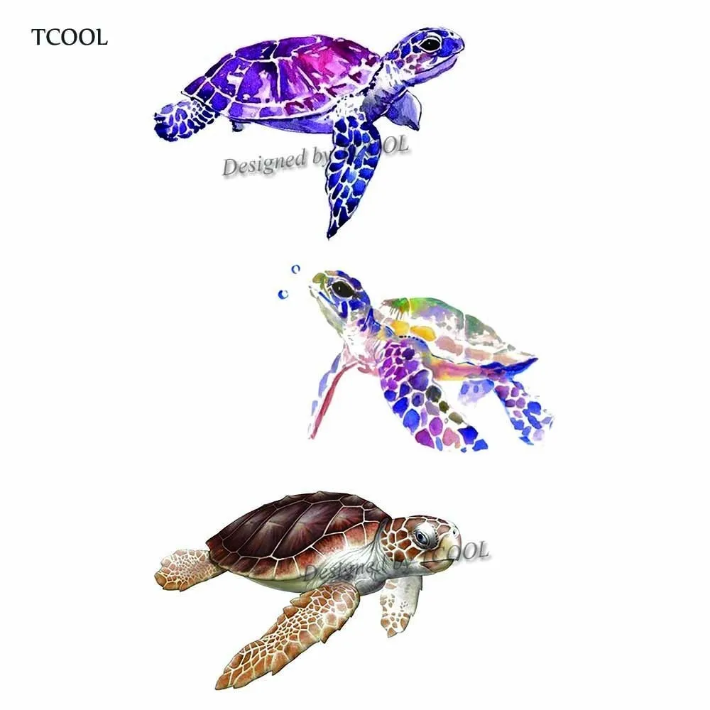 Фото Временная тату-наклейка HXMAN для черепахи водонепроницаемая женская модная