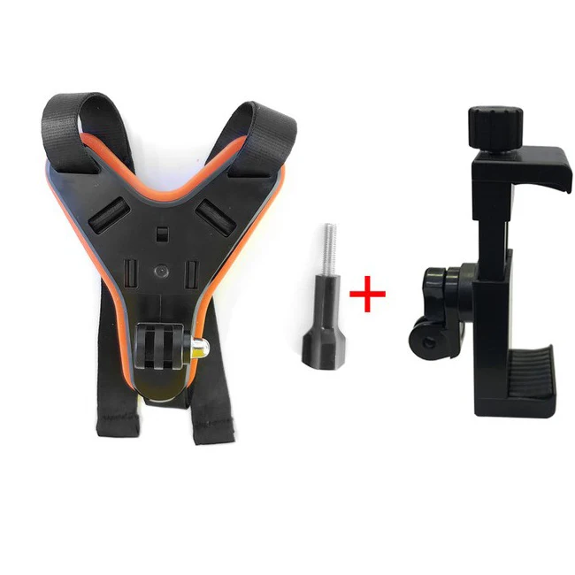 Orang For cell phone TUYU полное лицо шлем подбородок держатель для GoPro 7 SJCAM Xiao mi Yi 4K мотоциклетный шлем подбородок подставка для eken HERO 6 5 аксессуар - Цвет: Orang For cell phone