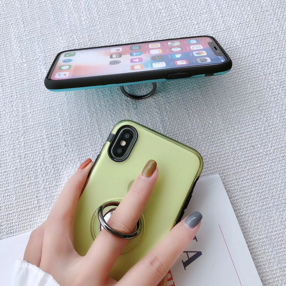 Прозрачный чехол-подставка с кольцом для iPhone 11 Pro XS Max XR чехлы телефонов магнитной