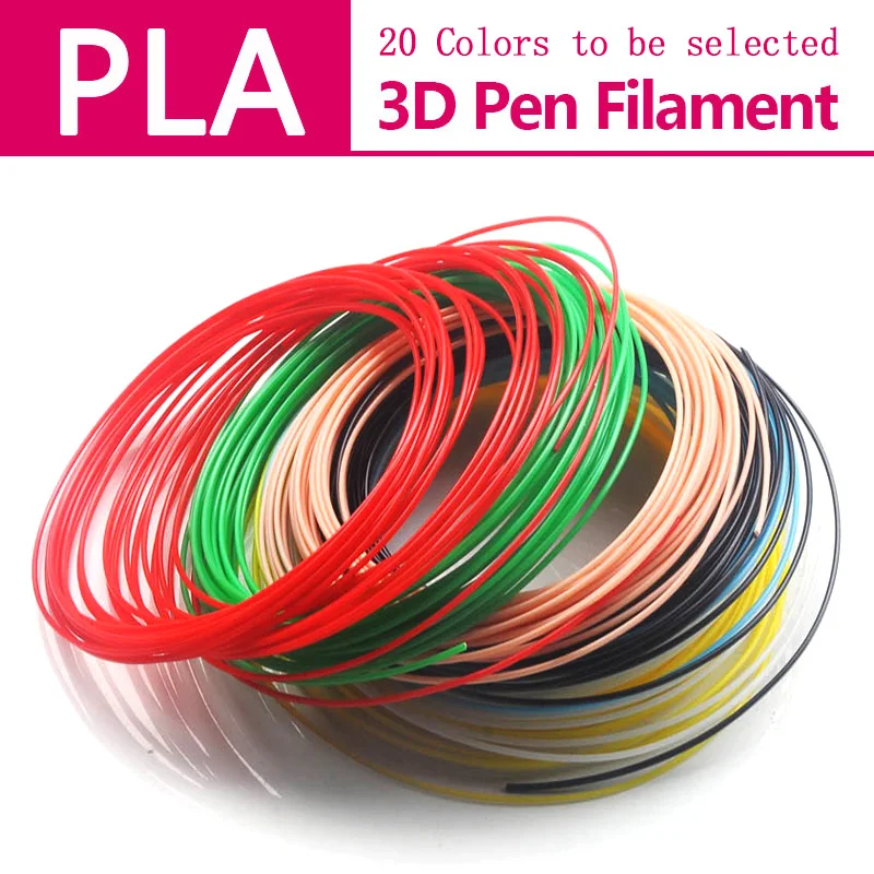 3d печатных пера нити PLA / ABS 1.75 мм 20 видов цветов (5 м/10 м * цвет) Идеальный творческий 3d pens ручки пластиковые экологической безопасности материа...