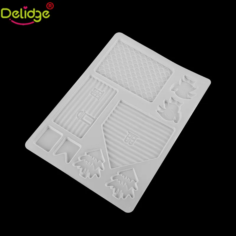 Delidge 1 шт. рождественский дом шоколадная форма пластиковая DIY Дом Форма для украшения тортов плесень Рождественский Пряничный дом плесень