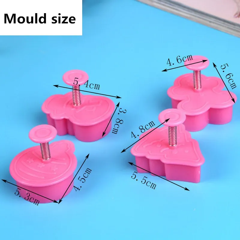 4 шт. 3D формочки для печенья Molud Рождественский сахарный ремесло помадка форма для торта детские игрушки печенье штамп пасхальное праздничное украшение Инструменты для выпечки