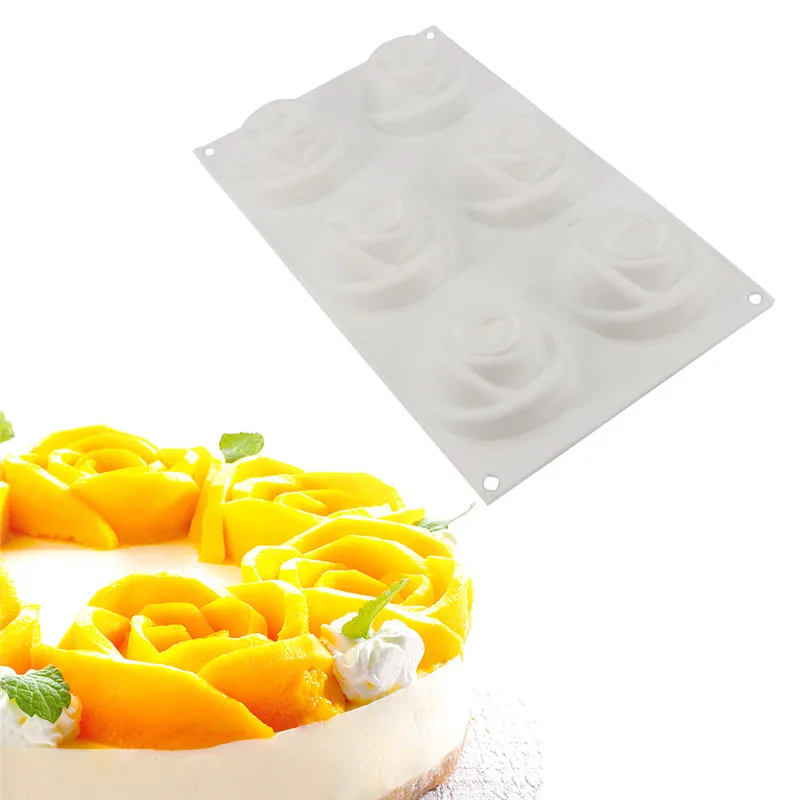 Новинка 6 отверстий силиконовый в форме розы форма для мороженого шоколадное