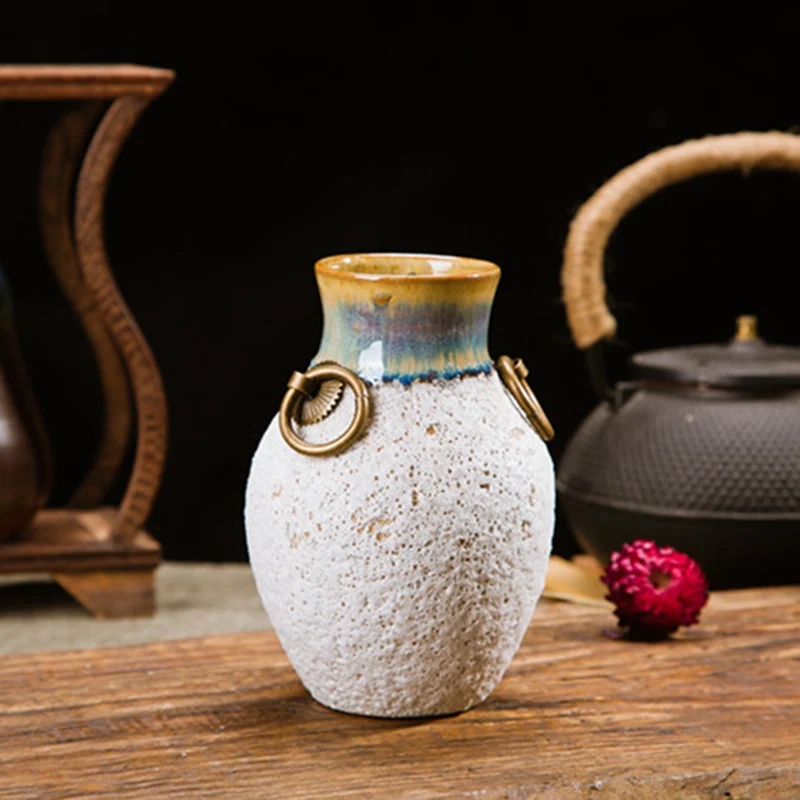 Японская винтажная керамическая ваза крупная керамика ручная работа