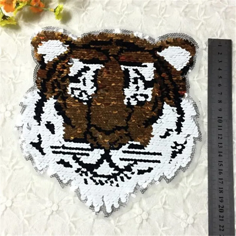 Одежда для девочек Diy!? Mark patch имеет дело с этим 20 см головой тигра флип