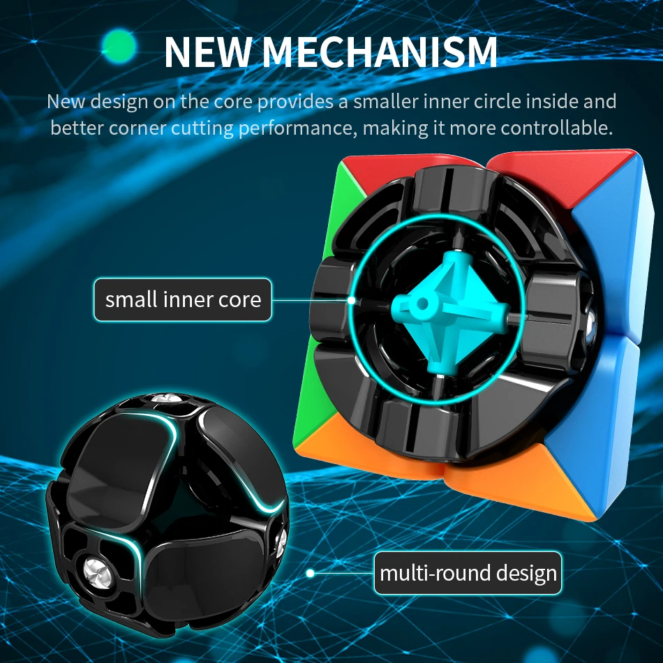 MoYu Cubing класс Meilong 2x2x2 магический скоростной Куб Профессиональная головоломка без