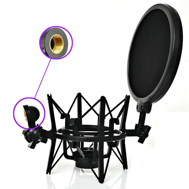 EDAL двухслойный Студийный микрофон ветровой экран поп-фильтр с ударным