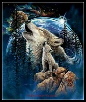 needlework for embroidery diy french dmc counted cross stitch kits 14 ct oil painting harmony of wolves