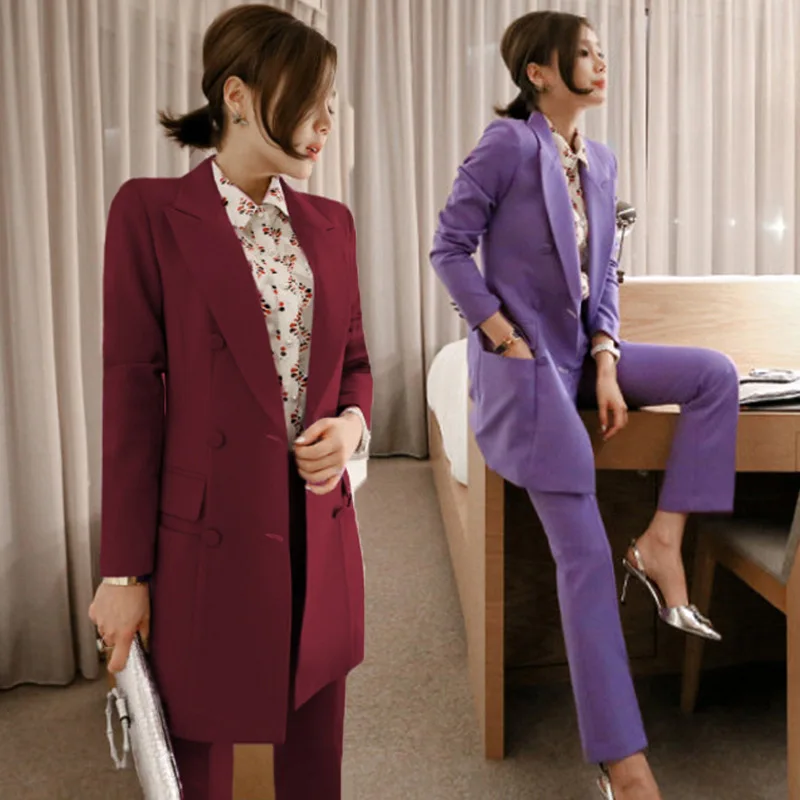 

Women's suit suit casual pants two-piece female 2019 autumn new Slim OL professional jacket temperament elegant fashion