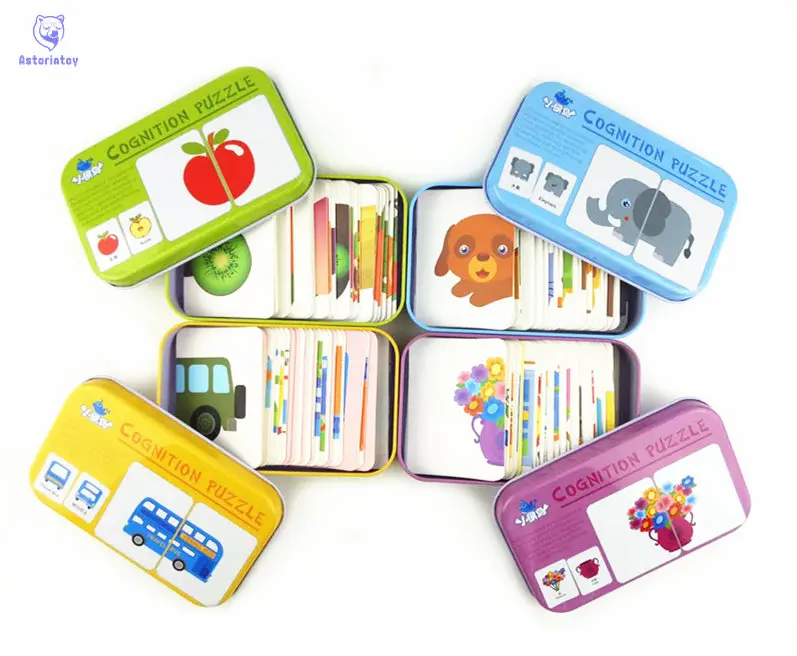 Для малышей и детей постарше познание головоломки игрушки для железная коробка