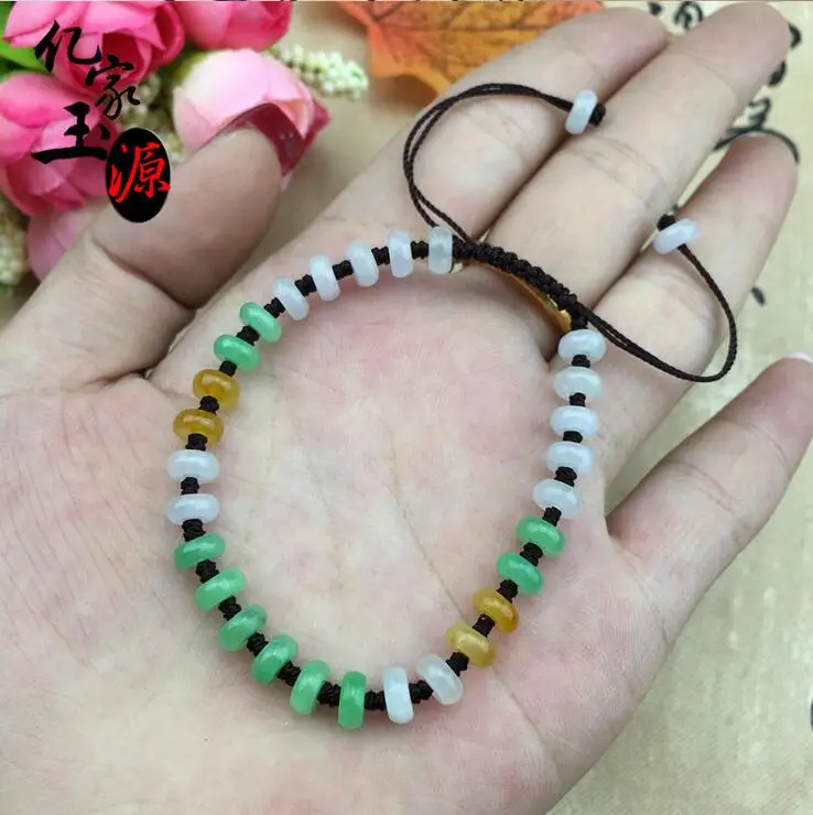 Браслет из натурального бирманского материала Нефритовый ледяной вид