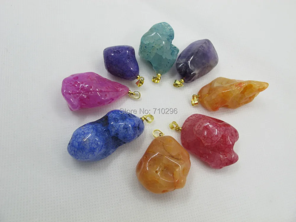 Wholesale 20pcs/lot Mixed stone Geode Pendant Polished Rough Agate Gem necklace | Pendants