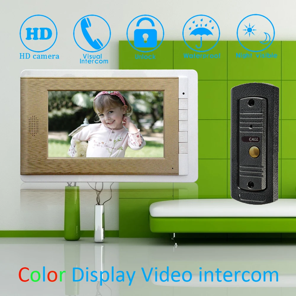 

(1 Set) Colorful 7 inch Monitor Home Improvement Video Door Phone Home Security Digital Doorbell Door Access Control Intercom