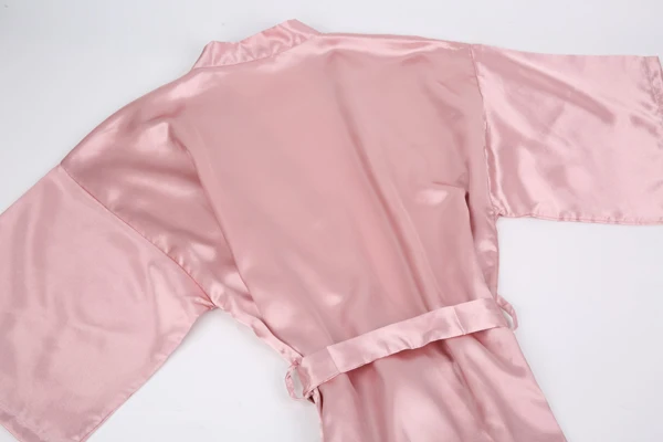 Женский Атласный халат Sisbigdey короткий однотонный кимоно розового белого