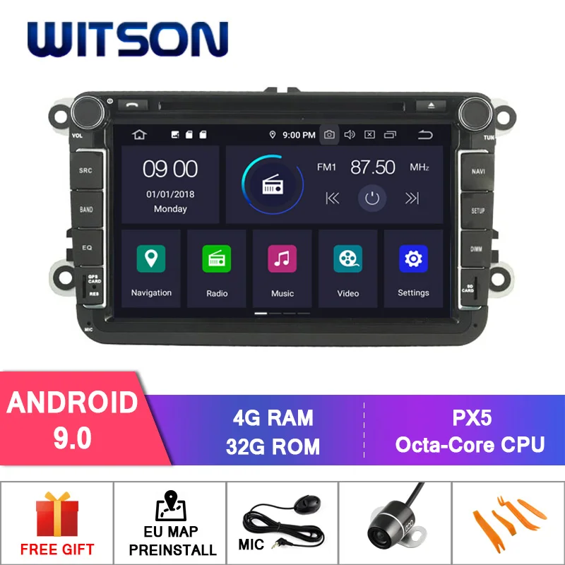 WITSON Android 9 0 IPS HD экран для VOLKSWAGEN SAGITAR TIGUAN TOURAN автомобильный DVD 4 Гб RAM 32 8 Octa Core + 1024x600